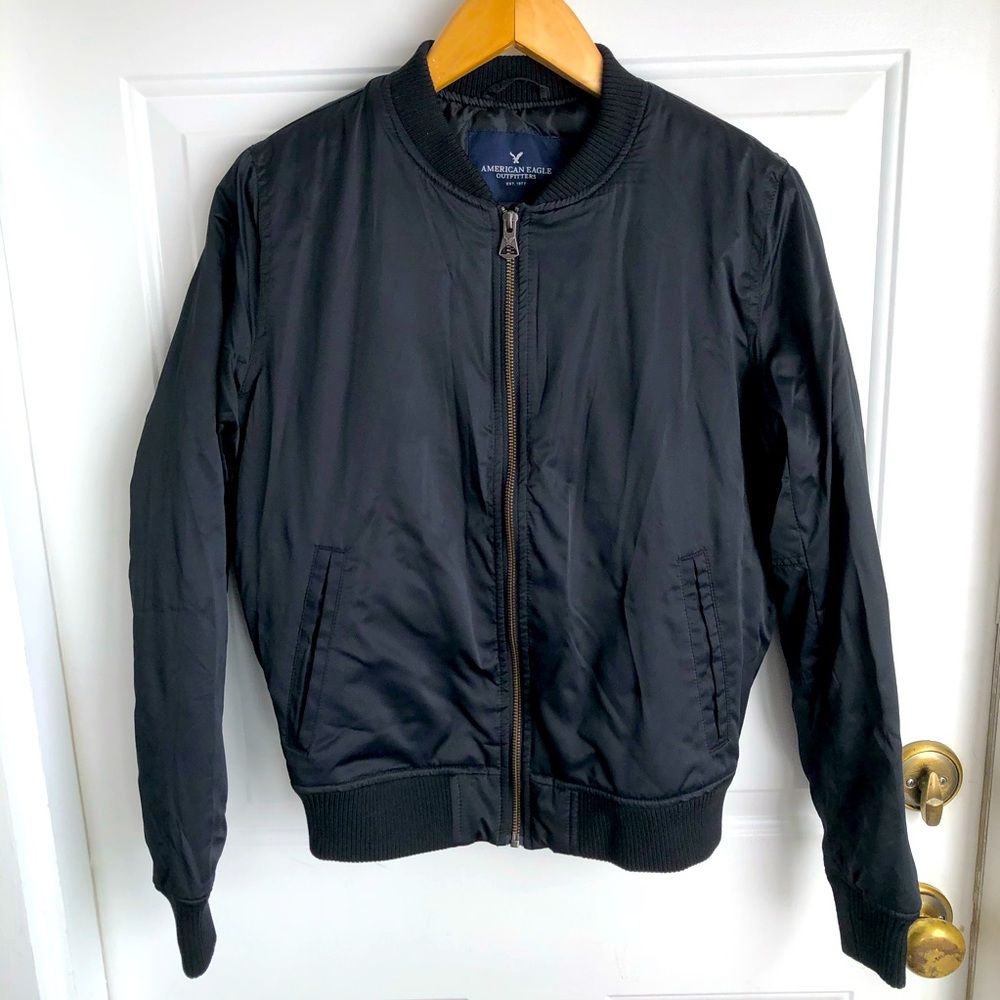 NWT American Eagle bomber jacket, black
